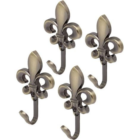 4Stk Badezimmer-Zubehör Mantel Handtuch Legierung Blumenform Wand Hänger Handtuchhaken Einzelhaken (1/4)