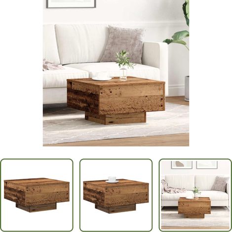 Wohnzimmer Tisch - Couchtisch Altholz 55 x 55 x 31 cm (1/5)