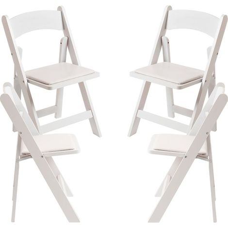 Sillas Plegables - Pack 4 Sillas Plegables Wala Madera - Blanco (1/5)