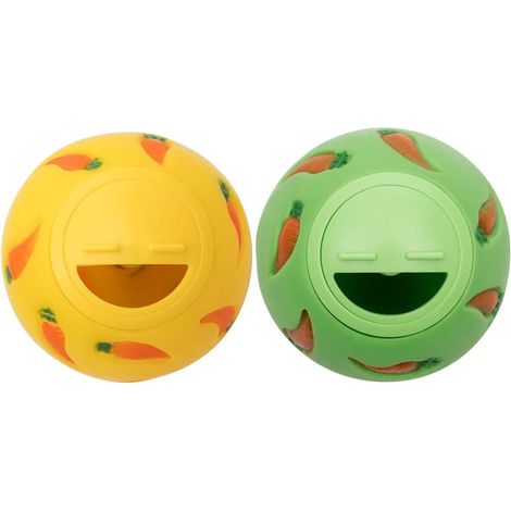 Niteangel Balle à friandises pour Petits Animaux, Small, Jaune et Vert. (1/5)