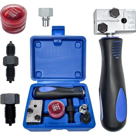 Kit D'évasement Universel pour Conduites de Frein, Outil de Dudgeonnage Double pour Conduite de Frein Universel 4,75 MM (3/16") pour Conduites de Frein ou Hydrauliques (1/5)