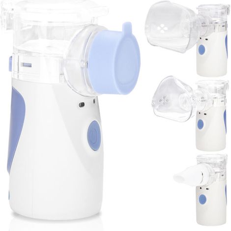 Nébuliseur Inhalateur, Nébulisateur Portable Silencieux, Inhalateur avec Embouchure et Masque, Nébulisateur pour Enfants et Adultes,Alimentation avec Câble USB (1/5)