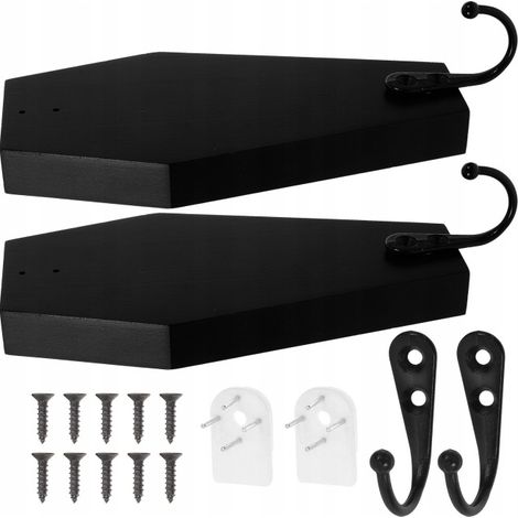 Mensola da parete minimalista in legno nero.