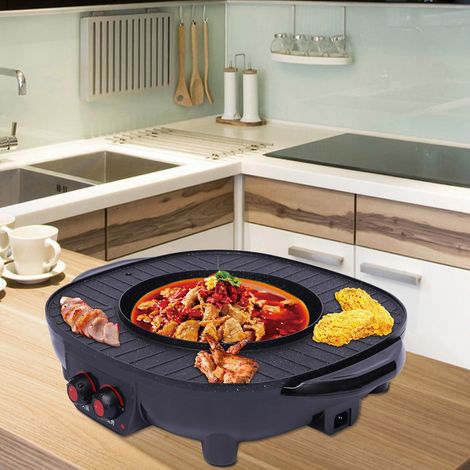 2-in-1-Multifunktions-All-in-One-Topf, Großkapazitäts-Elektrogrilltopf, Antiklebebeschichtung, 49  42  12cm