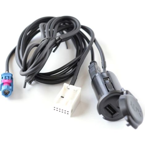 3 câbles adaptateurs audio stéréo USB/AUX, longueur 150 cm, connecteur 4 broches gris, pour autoradios Citroën RD43 RD45 C4 (1/5)