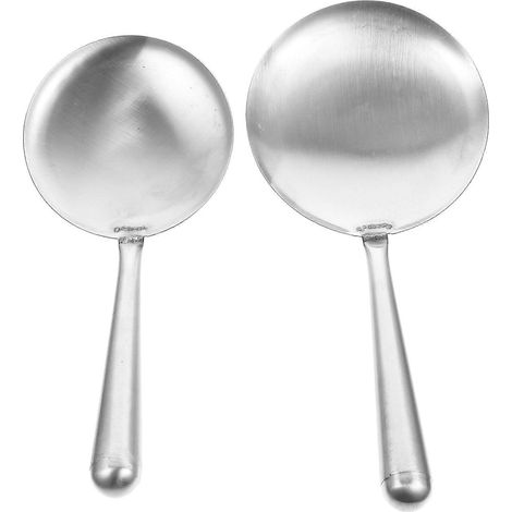 Lot de 2 cuillères passoire en métal, louche à eau, cuillère de service à riz, spatule à riz, cuillère de service à soupe, cuillère de cuisine (1/5)