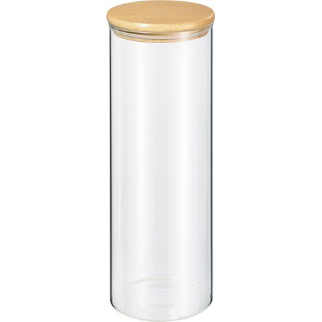 Recipiente de cocina, vidrio de borosilicato/madera de haya, 2,0 l, diámetro 10,5 x 30 cm / Zassenhaus (1/4)