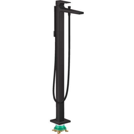 Mezclador de bañera de pedestal HANSGROHE Metropol, negro mate + cuerpo empotrado