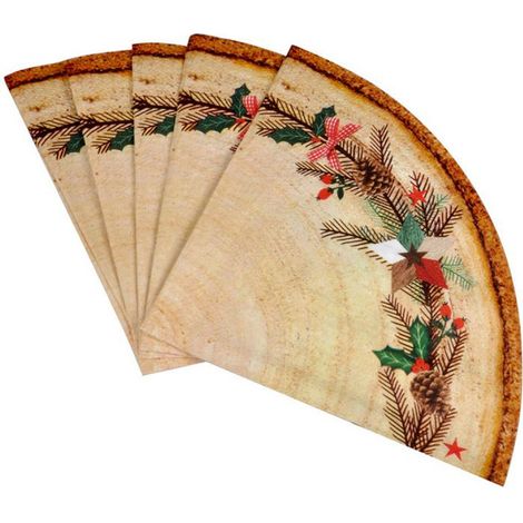 Lot de 12 Serviettes en Papier "Couronne" 32cm Naturel (1/2)