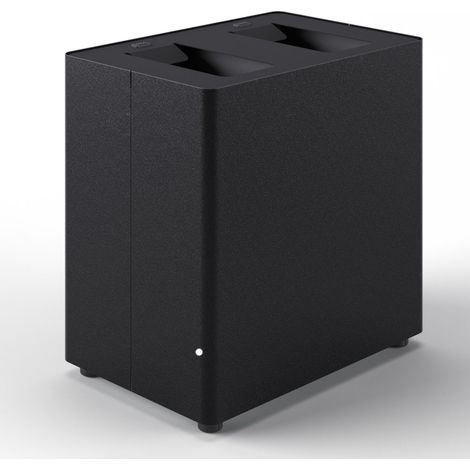 Pattumiera a 2 Scomparti Totale 48 L 48,5x33x49 cm con Contenitori Interni in Acciaio Verniciato Nero