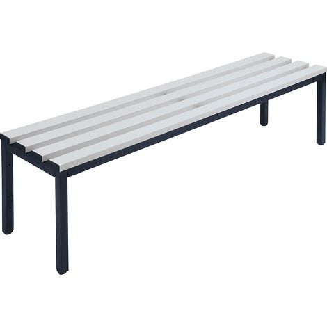 Wolf, Banc de vestiaire, simple face, lattes en PVC, gris