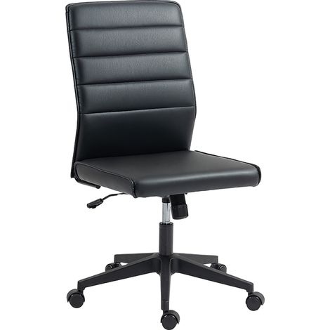 HOMCOM Sedia Ergonomica e Regolabile da Ufficio con Schienale Ricurvo Nero