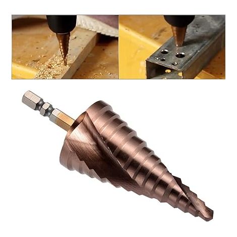 HSS M35 - Foret hélicoïdal rainuré à tige hexagonale pour le bois, l'acier, l'aluminium, le métal - Scie-cloche de 6-35 mm - 0,6 cm - Cobalt (1/5)