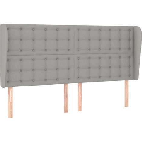 Maison Exclusive - Testiera ad Orecchio Grigio Chiaro 183x23x118/128 cm in Tessuto