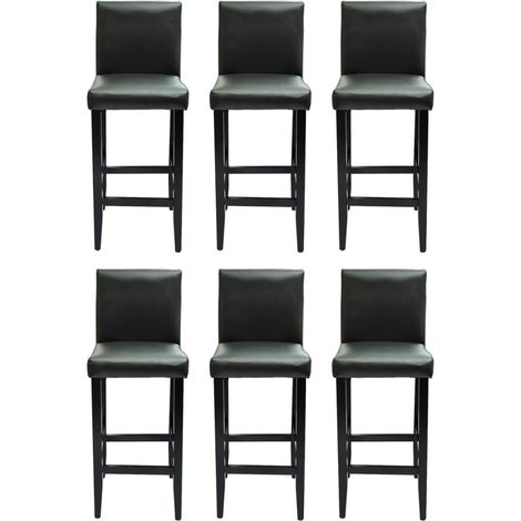 Maison Exclusive - Barshocker 6 Stk. Schwarz Kunstleder