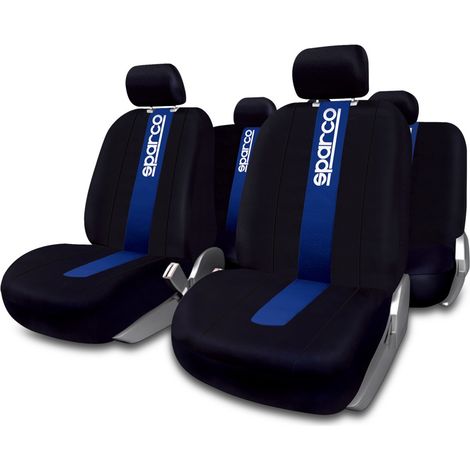 Set completo SPC1011 coprisedili blu per auto universali anteriori e posteriori (1/4)