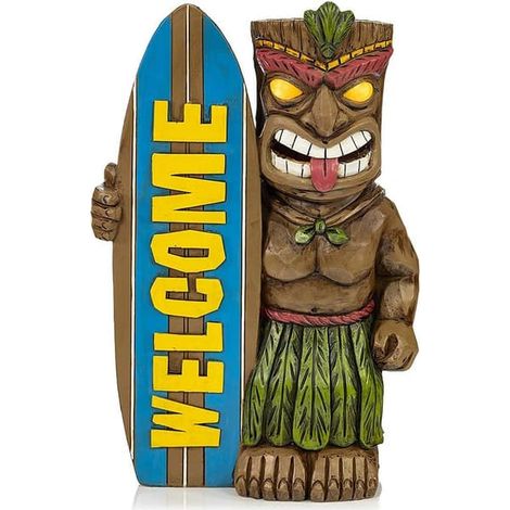 Statue de jardin, panneau de bienvenue, ornement en forme de planche de surf pour la décoration extérieure (1/5)
