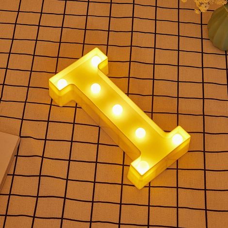 Jandei - Letras LED Letra I iluminadas luz blanca cálida altura 22cm con pilas 2xAA Letras LED