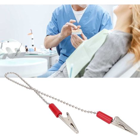 Porte-serviettes dentaire à pince en acier inoxydable - 5 pièces avec chaîne flexible pour cabinet (1/5)
