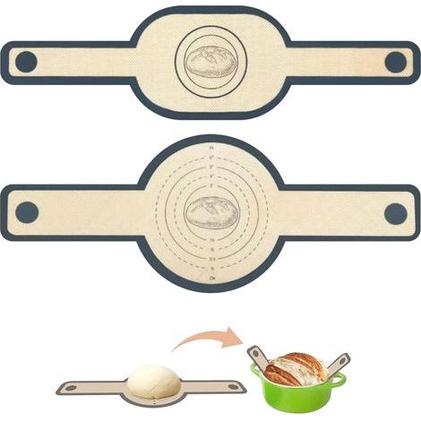 2er-Set Silikon-Backmatten, Brotroste mit langen Griffen, wiederverwendbare Ofen-Backmatten, Teigumsetzhilfen (1/5)