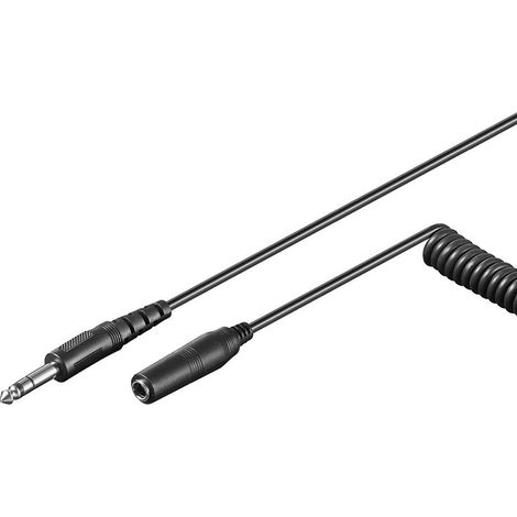 Set di 4 cavi di prolunga audio video con jack stereo a spirale presa da 6,35 mm nero