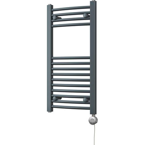 Zennor - Anthracite Electric Towel Rail H800mm x W400mm Curved 300w Thermostatic (1/3)