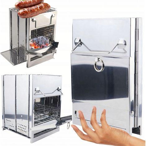 Four de camping pliable en acier pour jardin