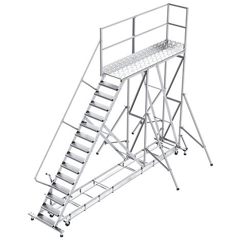 Piattaforma con ruote 15 gradini - Altezza massima di lavoro 5.00m - PTF2515G-KRE