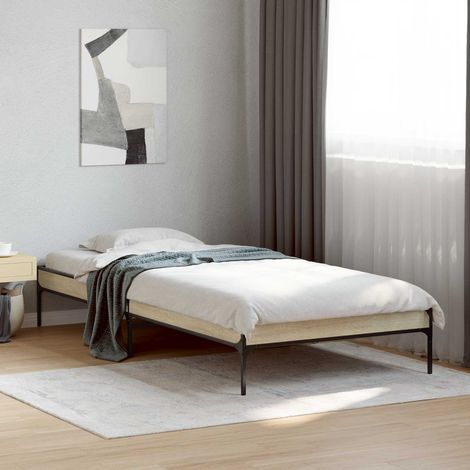 Cadre de lit 80 x 200 cm avec lattes fixes en bois d’ingénierie chêne sonoma - PANGIVO (1/5)
