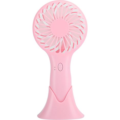 Ventilateur portable miniature rose, 3 vitesses, idéal pour la maison et le bureau.