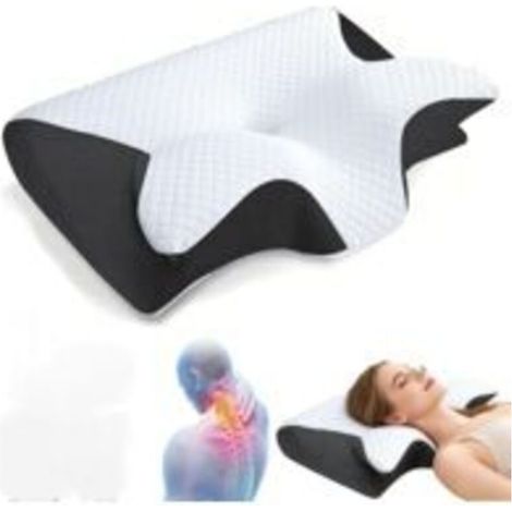 Schlafapnoe-Kissen. Anti-Schnarch- und Lageapnoe-Kissen. Ergonomisches Nackenstützkissen aus Memory-Schaum für Seiten-, Rücken- und Bauchschläfer (Schwarz) (1/5)