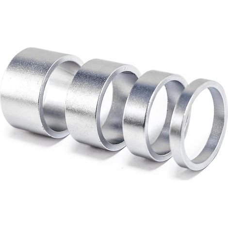 4-teilige Aluminium-Vorbauscheiben für Mountainbikes, Distanzstücke für Fahrradlenker, silber (1/5)