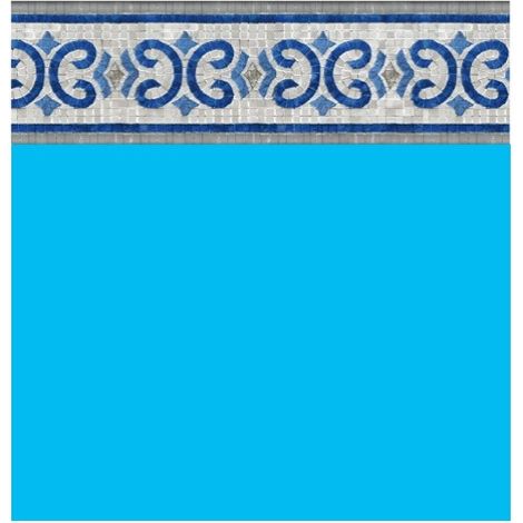 Liner Piscine 75/100 Bleu Foncé avec Frise Oxford 5x3m H1.20m