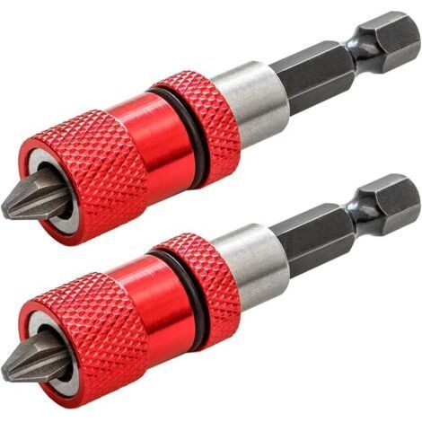2pcs Magnétique Porte-embout avec Butée de Profondeur de Vis Réglable 1/4" Hex Tige Cloison Sèche Embout de Visseuse Placo pour Plaques de Plâtre avec Embouts de Tournevis (1/5)