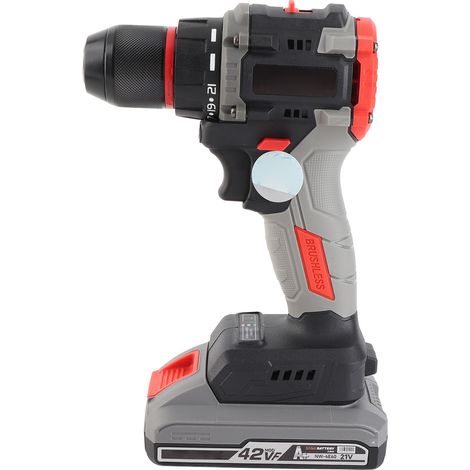 Perceuse visseuse sans fil 21V avec batterie et chargeur, couple 55 Nm, 20+1 positions, 2 vitesses variables, LED, kit d'accessoires et embouts inclus (1/5)