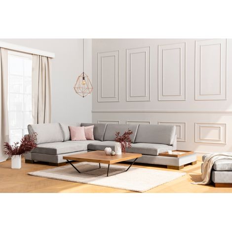 Ecksofa links Tulip Hellgrau