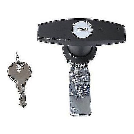 Lot de 2 verrous antivol en forme de T avec clés pour porte de garage, armoire de distribution, caravane, remorque, camping-car ou boîte à outils. (1/5)