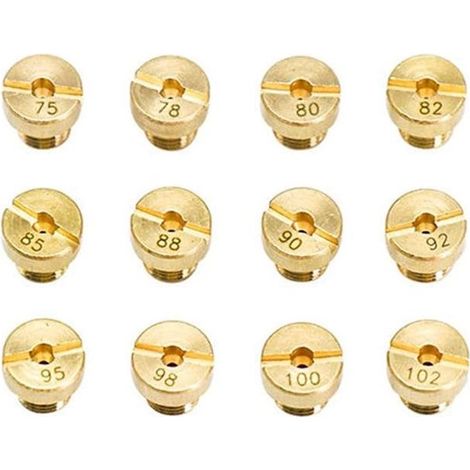 12 Pièces M5 Principal Jet Kit de Gicleur Principal de Carburateur 75,78,80,82,85,88,90,92,95,98,100,102 Remplacement Pour Carburateur Dellorto PHBG (1/5)