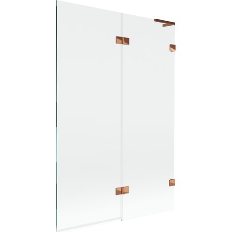 Pare-douche 2 volets droit Mexen Lunar L 120 x 150 cm, transparent, or rose - 897L-120-100-60-00-P (1/5)
