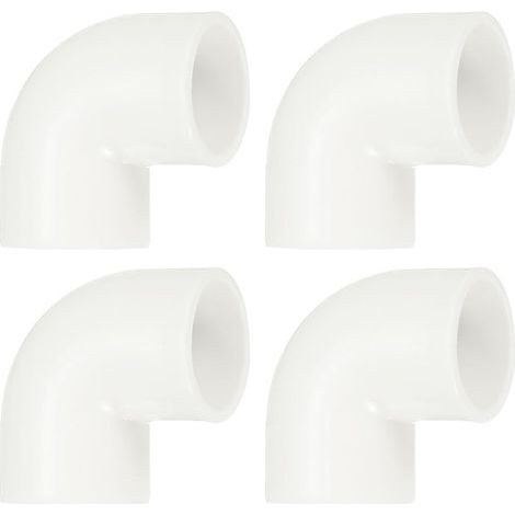 1/2" Coude À 90 Degrés, 4 Pcs Raccordements De Tuyau PVC 2 Voies Coude Angle Droit Adaptateur De Sortie Latérale Raccordement PVC Connecteurs Pour Bricolage Meubles, Blanc (1/4)