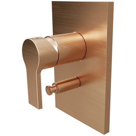 Facade douche mitigeur 2 sorties Or Rose Brossé Omega - CRISTINA ONDYNA OG68934P