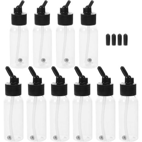 10pièces Flacons Plastique pour Aérographe Pots de Peinture Détachables de Godets à Pigments Réutilisables Transparents avec Bouchons Anti-fuites pour Modélisme et Beaux-arts (1/5)