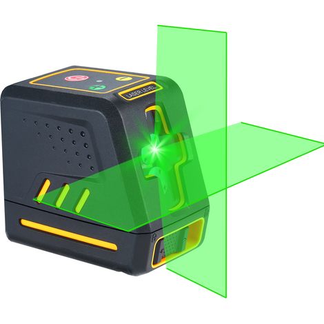 Niveau Laser Professionnel Lignes Croisées Horizontales et Verticales Auto-Nivelant à Sélection de Lignes Laser et Luminosité Réglable Faisceau Vert T08