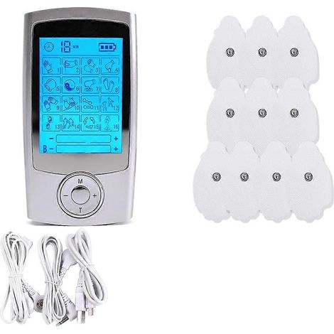 Elektrisches Massagegerät mit 16 Modi (Akupunktur, pulsierende Körpermassage, TENS, Muskelstimulation, digitale Therapie, Elektrostimulation). (1/5)