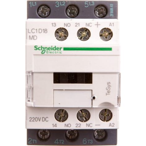 TeSys Deca Power Schütz 18A 3P 220V DC 1Ö 1Ö LC1D18MD
