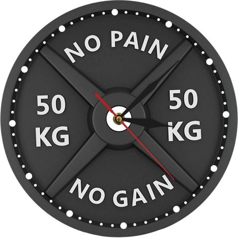 Bardusch Horloge Murale Moderne Silencieux Non Ticking Quartz Mécanisme 12 Pouces Montre Créative pour Gym Musculation Musculation Décor Strongman Cadeau (1/4)