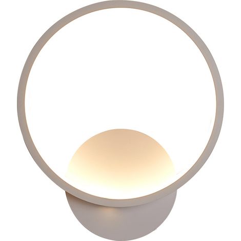 Aplique de pared LED interior, moderno aplique redondo, blanco cálido (1/5)