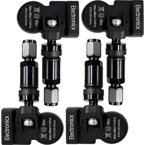 4x RDKS Sensoren Metall Schwarz - Volkswagen Tayron 2021-2023 - Reifendrucksensor TPMS Set