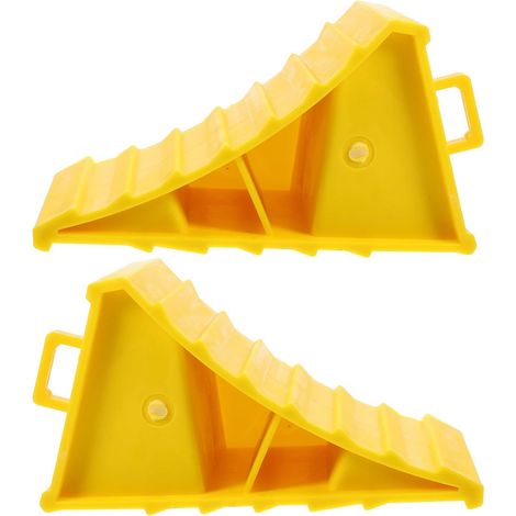 Cales de Roue pour Voiture 2 pièces en ABS avec poignée, Bloc Frein pour Protection pneus Lors de stationnement prolongé en Camping-Car et Caravane (1/5)