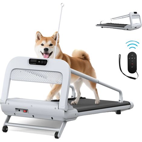 Cinta de correr para mascotas, velocidad ajustable, funcionamiento silencioso, color blanco. (1/2)